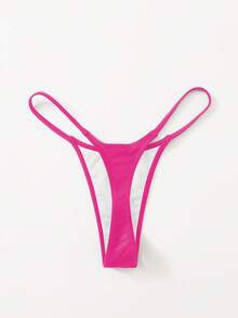 Oceva Bottom de bikini de unicolor y sexy para mujer, Bottom de traje de baño color fucsia para primavera y verano - Rosa Fucsia - Ver 3