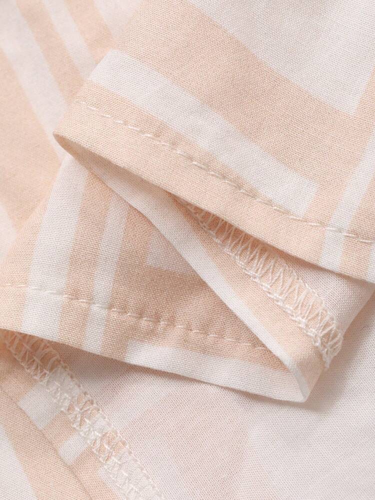 Plaid Ruched Waist Adjustable Strap Mid-Length Women Nightgown