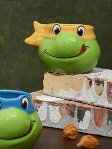 TEENAGE MUTANT NINJA TURTLES | SHEIN 1pc Cute Cartoon Turtle Shaped Ceramic Mug, Heat Resistant & Dishwasher Friendly, For Milk, Juice, Coffee, Tea - Orange - View 4