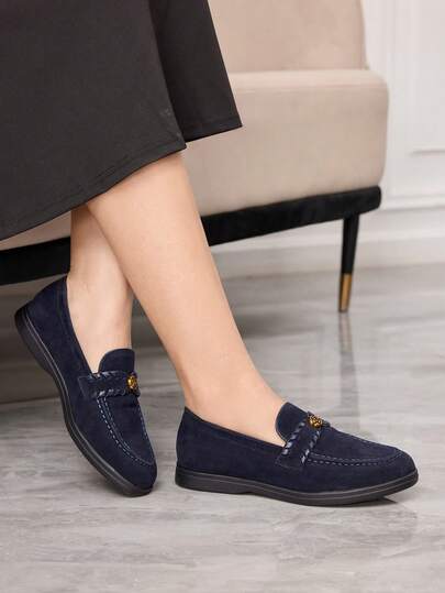 Sleekvia Casual Versatile Commuting Fringe Decor Flat Loafers