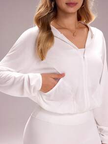 Sovereign Charm 休闲宽松连帽短外套 - 白色 - 查看 4