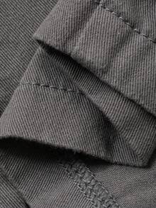 DAZY Women's Cinched Waist Loose Straight Leg Jeans, Casual City Style Washed Denim Overalls - Grey - View 7