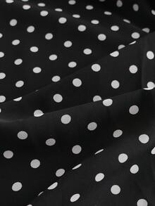 Franclia Women's Polka Dot Casual Wide Leg Pants, Spring/Summer - Black - View 5