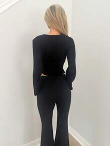 Sydney Algeri Women's Casual Star Pattern Sweater, Autumn - Black - View 2