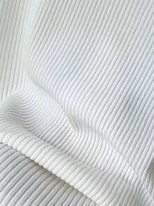 Franclia Women's Solid Color Pearl Decor Hollow Out Knit Camisole - White - View 7