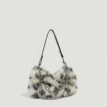 Joivida 1Pc Women's Leopard Print Fuzzy Armpit Bag, Winter Plush Chain Bag With Premium Texture - multicolor - View 11