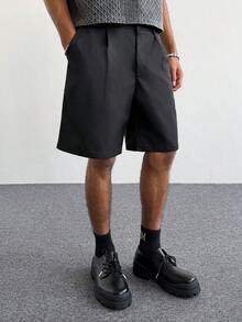 PAVTROS Men's Black Loose Casual Shorts, Fashionable & Versatile 5-Inch Inseam - Black - View 1