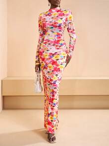 Zivah 2026春夏新品，适合情人节、婚礼季、音乐节、复活节、西部风、游牧风、波西米亚风、纳什维尔风、优雅风、通勤风、商务休闲风等场合，圆领长袖修身长裙，彩色碎花连衣裙，春夏连衣裙，派对连衣裙，性感连衣裙，浪漫连衣裙，度假连衣裙，休闲连衣裙，女士连衣裙，女士谈话连衣裙，崇拜连衣裙，女士连衣裙，惊艳连衣裙 - 彩色 - 查看 10