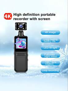 Teckwe Camera mini HD hành động xoay 180 độ, quay vlog, có WiFi, camera đeo trên người, camera thể thao hồng ngoại nhìn đêm, máy quay DV thể thao, người lái xe đạp. - Nhiều màu - Xem 1