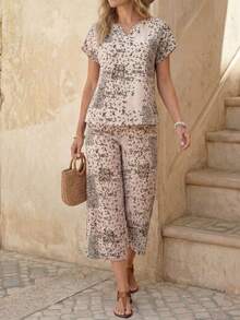 EMERY ROSE Women Two Pieces Outfits For Daily Wear Island Vacation Outfits - Apricot - View 4