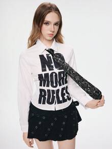 ROMWE Goth 1 件黑色街头朋克风格金属别针装饰设计，长度可调，时尚简约金属胸针男女通用，适合领带、日常穿着、音乐节、大学、约会等 - 黑色 - 查看 3