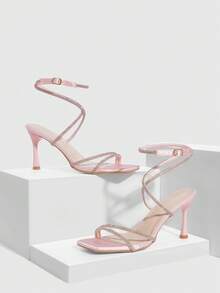 CUCCOO SZL Sandalias con tacón para mujer - Rosa - Ver 4