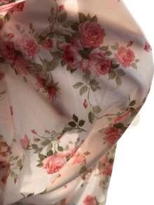 SHEIN 孕妇印花系带修身优雅吊带裙，适合度假 - 彩色 - 查看 7
