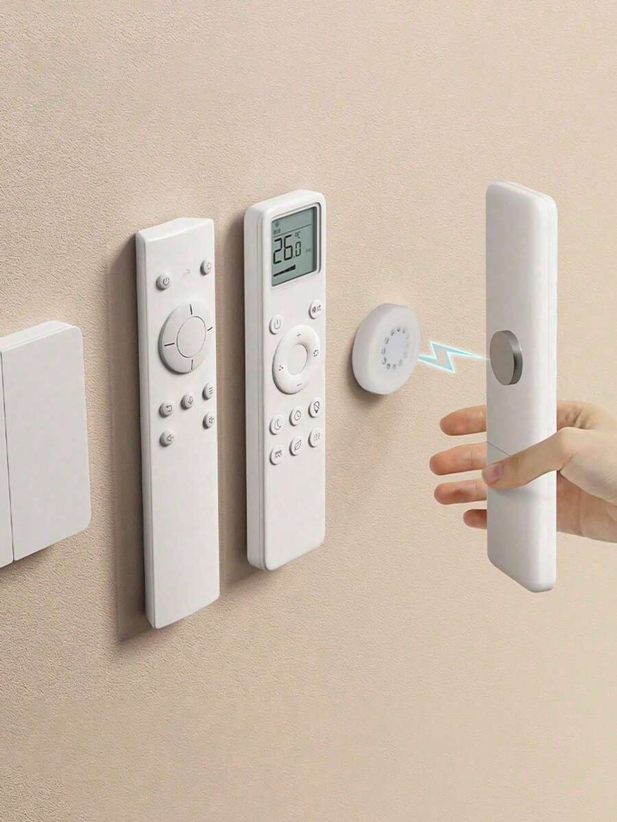 5/10 Giá đỡ điều khiển từ xa từ tính gắn tường, Giá treo vô hình có keo dán cho điều khiển từ xa TV/AC/Set-Top Box, Không cần khoan, không cần đinh, dễ dàng lắp đặt, sắp xếp đồ đạc trong nhà - Nhiều màu - Xem 1