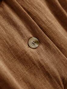 CosyJoli Frenchy 女士无袖休闲衬衫，简约时尚，适合日常穿着，春夏款，心形图案印花，情人节必备，浪漫优雅，无袖上衣 - 棕色 - 查看 5