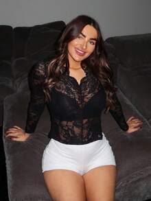 Ambs Edit Women's Black Sexy Casual Mini Bodycon Skirt (With Leggings) - White - View 6