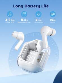 Teckwe Wireless Earbuds, Earphones With Charging Case And LED Digital Display, Microphone, Works With All Phone Devices - one-size - View 6