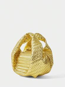 SHECARRY 女士手提包，动物纹印花，时尚，优雅，简约，个性化，百搭，经典，适合通勤、办公、约会、日常、购物、下午茶，秋冬季皆宜 - 金色 - 查看 3
