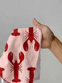 SHEIN EZwear 女士休闲度假两件套，度假装，夏季装，龙虾印花，适合海滩穿着 - 彩色 - 查看 6