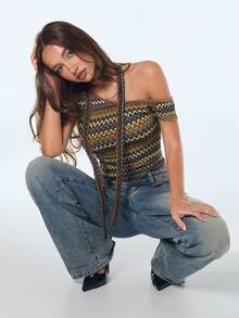 Sweetina Women's Casual Striped Asymmetric Collar Slim Fit Blouse, Summer - Multicolor - View 5