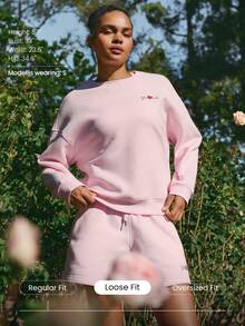 GLOWMODE Valentine's Day Everyday Fleece Cupid Called Warm Soft Lightweight Relaxed Fit Pullover Sweatshirt Daily Casual Wear - Pink - View 3