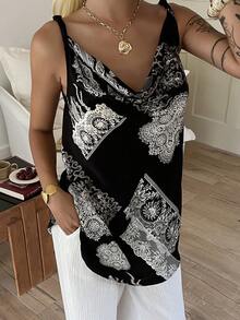 DAZY Women's Casual Sleeveless Scoop Neck Printed Tank Top, Summer - Multicolor - View 3