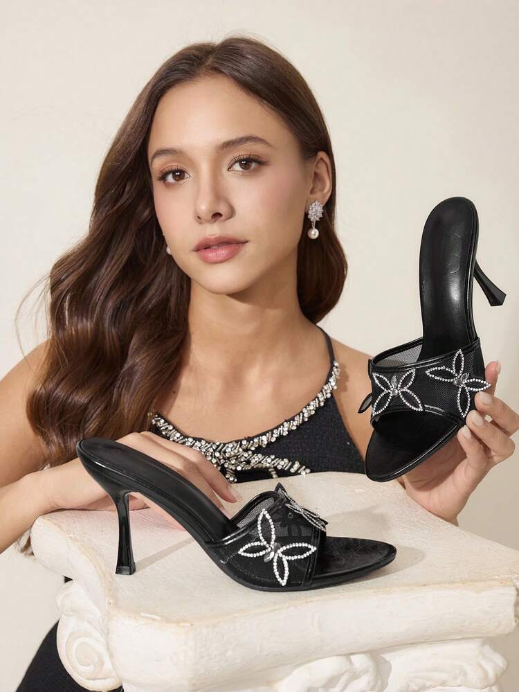 CUCCOO CHICEST Women's Fashionable Elegant Commuter Crystal Decorated High Heel Sandals Wedding Shoes Spring Shoes Bride Shoes