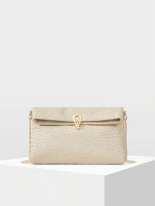 MOTF PREMIUM TÚI XÁCH CẦM TAY VUÔNG DẬP NỮ - Màu be - Xem 4