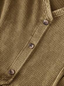 CosyJoli Plus Size Women Solid Color Vintage V-Neck Sleeveless Summer Front Button Comfortable Breathable Washed Tank Top - Brown - View 4