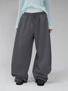 COUREZ Low Rise Baggy Balloon Joggers /Y2K Winter Clothes For Women Wide Leg Pants Woman Sweatpants For Woman Summer Outfits For Women - Dark Grey - View 5