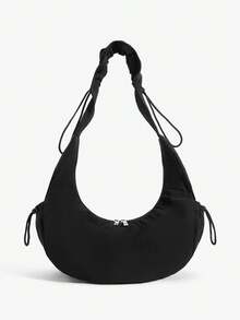Viva Strut Ladies, Women Shoulder Bag, Waterproof, Nylon, Nylon Bag, Fashionable, Personalized, Simple, Versatile, Street, Sweet And Cool Girls, Hot Girls,Y2k,Casual - Black - View 4