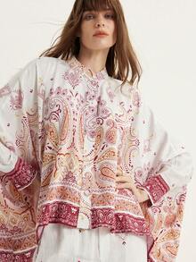Aveloria Modichic Atasan dan Celana Model Batwing Gaya Bohemian Vintage Motif Paisley - MultiWarna - View 1