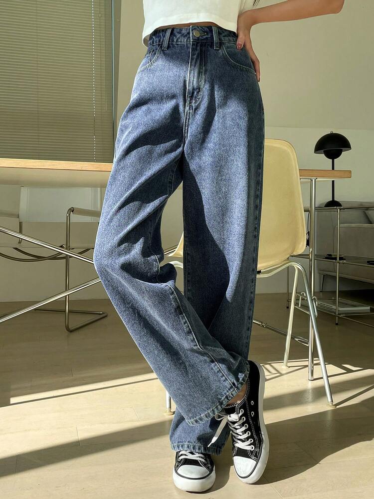 Women's Loose Washed Korean Style Versatile Spring/Summer Jeans
