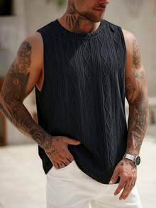 Genlund Áo ba lỗ nam cổ tròn dáng rộng, chất liệu dệt kim, áo tank top nam màu đen, áo thun không tay nam, áo tank top dáng rộng nam, áo tank top nam, phong cách cổ điển, thích hợp cho mặc hàng ngày, những chuyến đi cuối tuần, hoạt động ngoài trời, du lịch, môi trường làm việc thoải mái hoặc các dịp bán trang trọng, quà tặng cho bạn trai/chồng, quà kỷ niệm/sinh nhật, tiệc tùng, kỳ nghỉ hè, đám cưới, từ xuân sang hè, lễ hội Mardi Gras. Áo ba lỗ nam màu đen dáng rộng, cổ tròn, chất liệu dệt kim, thời trang thường ngày, hoàn hảo cho những buổi đi chơi thư giãn và mặc hàng ngày. - màu đen - Xem 3