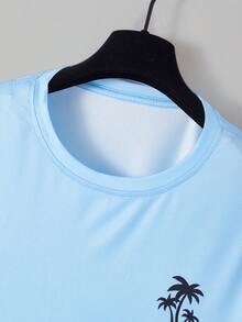 Manfinity RSRT Plus Size Men Gradient Color Casual Vacation T-Shirt And Shorts Set - Multicolor - View 6