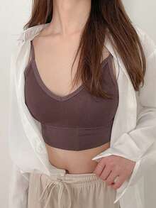 DAZY Women's V-Neck Camisole Vest, Sexy Backless Seamless Versatile Undershirt - Brown - View 7