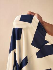 Zivah Đầm không tay cổ tròn in họa tiết hình học, đa năng, dễ phối đồ, thích hợp cho kỳ nghỉ hè 2026. - Nhiều màu - Xem 9