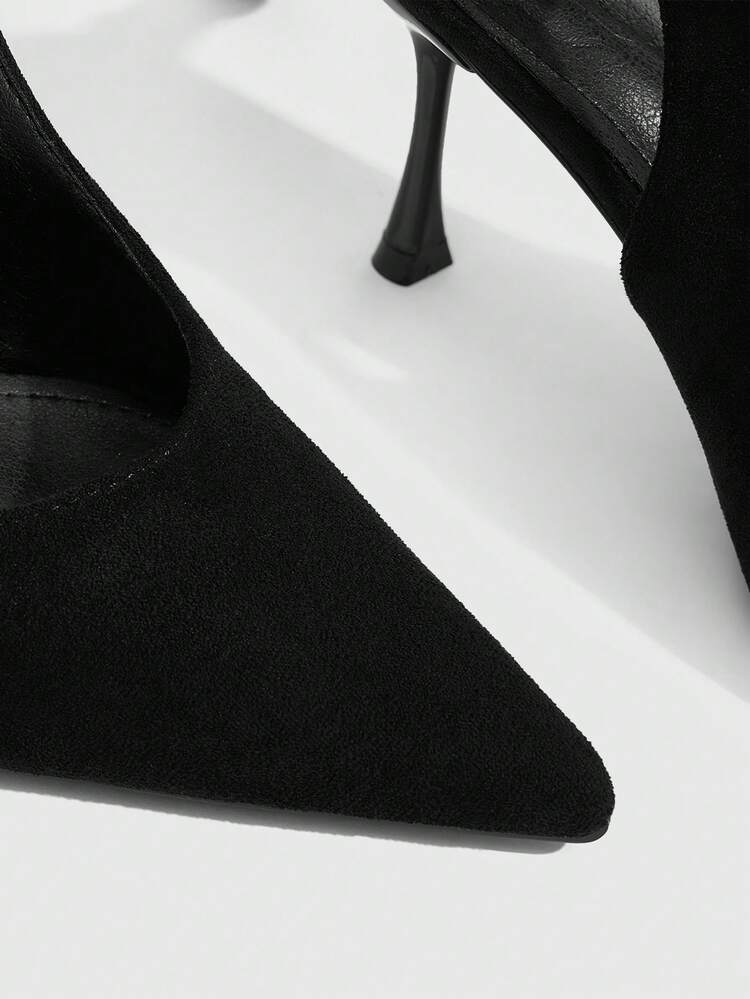 CUCCOO SZL Women's Suede Black Sexy Pointed Toe Bow Tie Fashion Date High Heel Pumps Spring Shoes