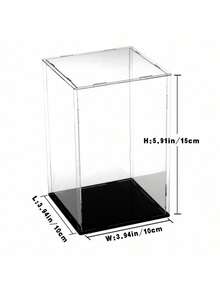 Caja de exhibición de acrílico transparente, caja apilable, caja de figura, soporte de caja de exhibición vertical ensamblable con base negra, caja de polvo de personaje popular, vitrina a prueba de polvo para coleccionables, figuritas y recuerdos. Estuche completo de figura de guante, acrílico, estuche de colección, fácil de ensamblar, resistente a las manchas, guantes, paño de limpieza, caja de acrílico, instrucciones de cuidado, instrucciones - Negro - Ver 16