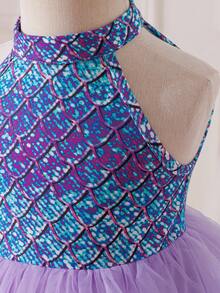 一件可爱女宝宝休闲简约美人鱼仿鱼鳞多层网纱渐变连衣裙。适合生日派对、聚会、演出、婚礼、洗礼、开幕式、日常穿着、上学、旅行以及春夏季节。女宝宝连衣裙、派对连衣裙、春季女童连衣裙、女宝宝派对连衣裙、女童多层连衣裙 - 彩色 - 查看 11