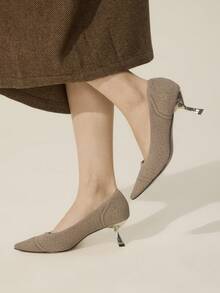 CUCCOO BASICS Women's Pointed Toe Versatile Fashion High Heels For Daily Wear - Camel - View 4