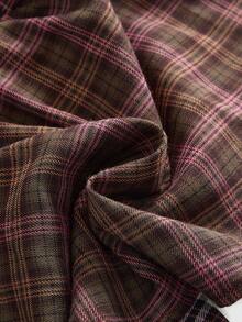 ROMWE Grunge Punk Punk Style Plaid Patchwork Asymmetrical Denim Cami Dress - Multicolor - View 4