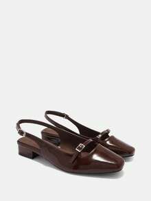 CUCCOO BIZCHIC 法式优雅镂空约会凉鞋 女士新款复古低帮通勤中跟粗跟高跟鞋 - 深棕色 - 查看 7