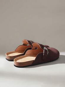 Solecia Women's Casual Versatile Slip-On Buckle Flat Shoes - reddish brown - View 3