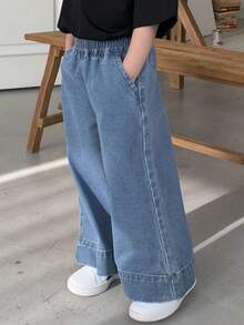 Dazy Kids سروال جينز غير رسمي للفتيات بخصر مرن وجي...