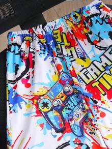 Bộ 2 món đồ mùa hè dành cho bé trai, gồm áo ba lỗ và quần short in hình máy chơi game, nhiều màu sắc, kiểu dáng thường ngày. Chất liệu mềm mại, thoải mái, phù hợp cho việc đi làm hàng ngày và chơi thể thao. - trắng - Xem 4