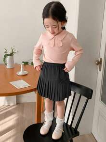 Dazy Kids Tween Girls' Casual Pleated Mini Skirt, Daily Wear & School Style, Summer - Grey - View 4