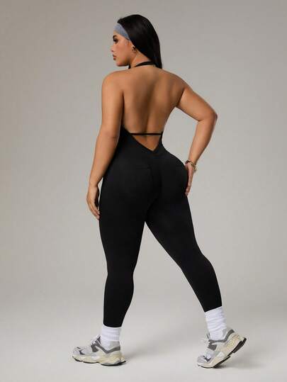 Rhythm Era Seamless High Elasticity Yoga Sports Fitness Running Plus Size Women Jumpsuit