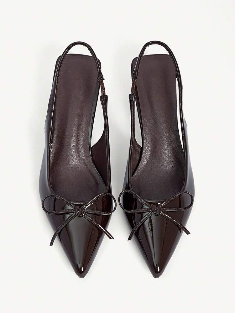 CUCCOO CHICEST Pointed Toe Stiletto Heel Bow Tie Burgundy Women's High Heel Pumps, Elegant Vintage Style For Formal Occasions For Christmas Wedding Shoes Spring Shoes Bride Shoes
