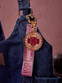 HARRY POTTER X SHEIN Red Cartoon Lion Pattern, English Letters Metal Keychain - Multicolor - View 2